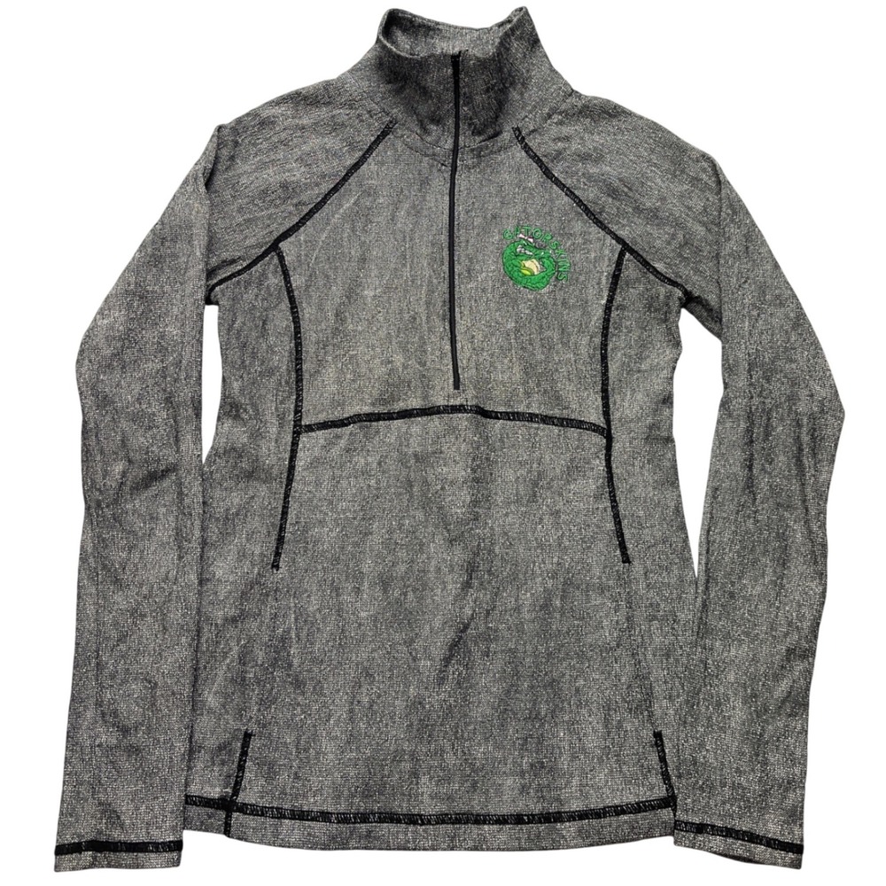 Gatorskins Womens Medium Gray Half Zip Thermal‎ Base Layer Top Pullover Jacket